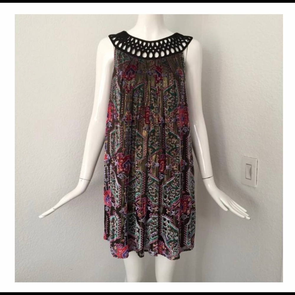 Moulinette Soeurs velvet metallic thread dress